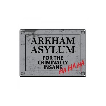 New DC Comics Arkham Asylum Metal Sign Plaque 21 x 15cm Wall Art Official