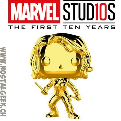 Funko Funko Pop Marvel Studio 10th Anniversary Black Widow (Gold Chrome) Edition Limitée