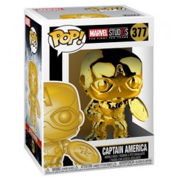 Funko Funko Pop Marvel Studio 10th Anniversary Captain America (Gold Chrome) Edition Limitée