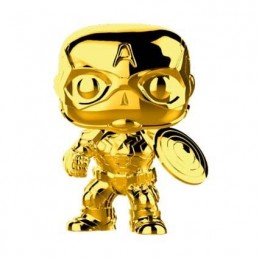 Funko Funko Pop Marvel Studio 10th Anniversary Captain America (Gold Chrome) Edition Limitée