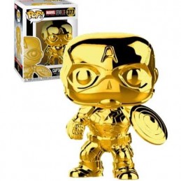 Funko Funko Pop Marvel Studio 10th Anniversary Captain America (Gold Chrome) Edition Limitée