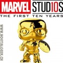 Funko Pop Marvel Studio 10th Anniversary Captain America (Gold Chrome) Edition Limitée