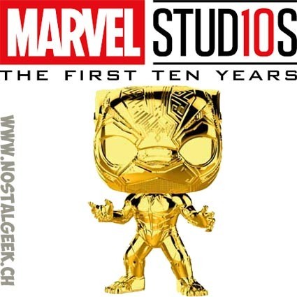 Funko Funko Pop Marvel Studio 10th Anniversary Black Panther (Gold Chrome) Edition Limitée