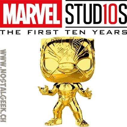Funko Funko Pop Marvel Studio 10th Anniversary Black Panther (Gold Chrome) Exclusive Vinyl Figure