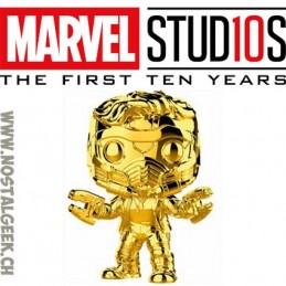 Funko Pop Marvel Studio 10th Anniversary Star-Lord (Gold Chrome) Exclusive Vinyl Figure