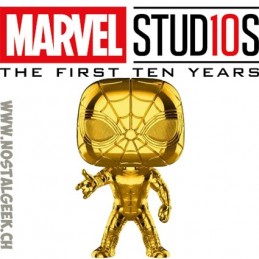 Funko Funko Pop Marvel Studio 10th Anniversary Iron Spider (Gold Chrome) Edition Limitée