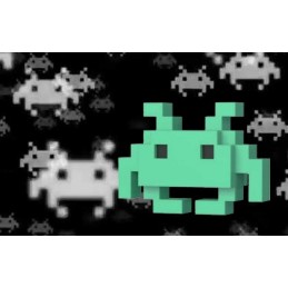 Funko Funko Pop Games Space Invaders 8 Bit Medium Invader (Teal) Vaulted Edition Limitée