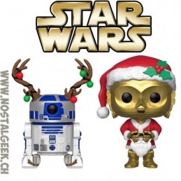 Pack Funko Pop Star Wars Holiday C-3PO as Santa et R2-D2 (Reindeer)