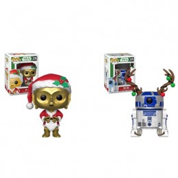 Funko Pack Funko Pop Star Wars Holiday C-3PO as Santa et R2-D2 (Reindeer) Vinyl Figures