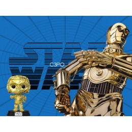 Funko Funko Pop Star Wars C-3PO (Futura) + Pop protector rigide Vaulted Edition Limitée