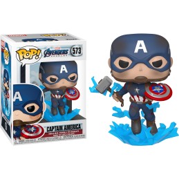 Funko Funko Pop N°573 Marvel Avengers Endgame Captain America (with Electrified Mjolnir and Broken Shield)