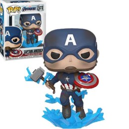 Funko Funko Pop N°573 Marvel Avengers Endgame Captain America (with Electrified Mjolnir and Broken Shield)