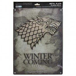 AbyStyle Game Of Thrones - Plaque Murale métal Stark Winter is coming (28x38cm)