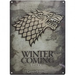 AbyStyle Game Of Thrones - Plaque Murale métal Stark Winter is coming (28x38cm)