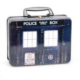 Doctor Who Lunch Box : TARDIS Tin Tote with Dr Who Top Trumps Collectors Cards