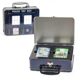 Doctor Who Lunch Box : TARDIS Tin Tote with Dr Who Top Trumps Collectors Cards