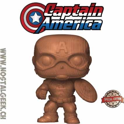 Funko Funko Pop Marvel Captain America Wood Deco Edition Limitée