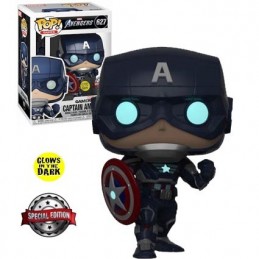 Funko Funko Pop Games Marvel Captain America (Avengers Game) Phosphorescent Edition Limitée