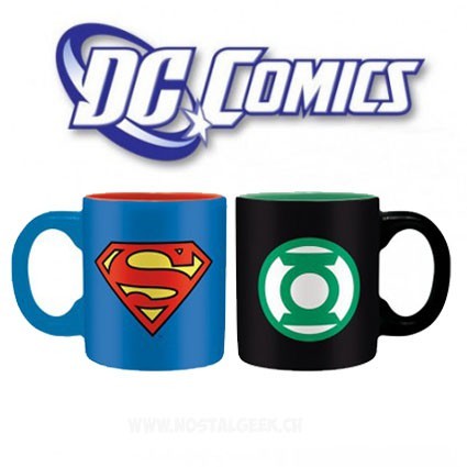 DC Comics Set 2 mini-mugs 110 ml Superman et Green Lantern Logo