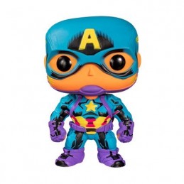 Funko Funko Pop Marvel N°648 Captain America (Black Light) Edition Limitée