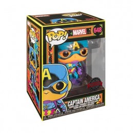 Funko Funko Pop Marvel N°648 Captain America (Black Light) Exclusive Vinyl Figure