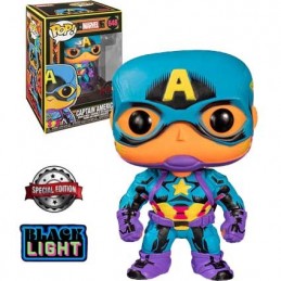 Funko Funko Pop Marvel N°648 Captain America (Black Light) Edition Limitée