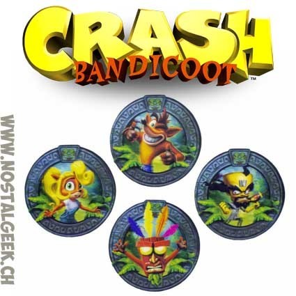 Paladone Crash Bandicoot Set de 4 Dessous de verre 3d