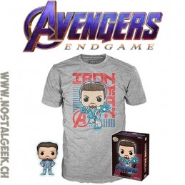 Funko Funko Pop Tee Marvel Avengers Endgame Tony Stark (Quantum Realm Suit) GITD Edition Limitée