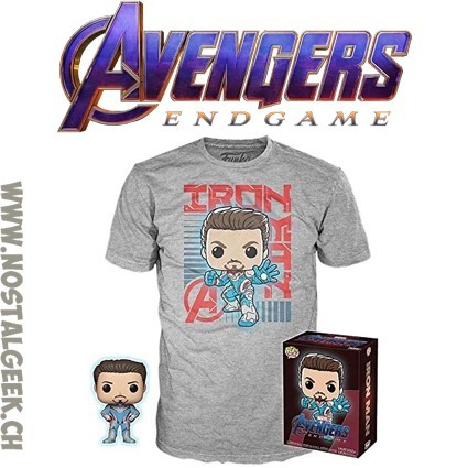 Funko Funko Pop Tee Marvel Avengers Endgame Tony Stark (Quantum Realm Suit) GITD Edition Limitée