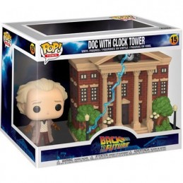 Funko Pop Town N°15 Back to the Future Doc Emmett Brown with Clock Tower Vinyl Figure