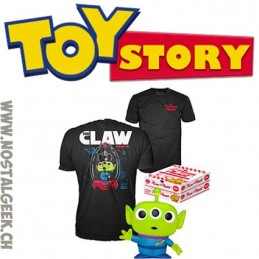 Funko Funko Pop Toy Story Pizza Planet T-Shirt (Taille L) & Alien (Translucent Glitter) Box Set Edition Limitée