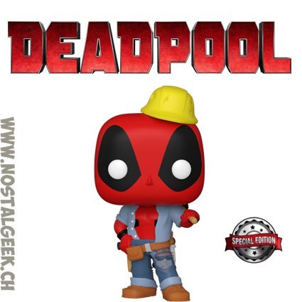 Funko Funko Pop Marvel Construction Worker Deadpool Exclusive Vinyl Figure