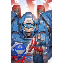 Funko Funko Pop Marvel Avengers Mech Strike Captain America (Mecha) (Glow in the Dark) Exclusive Vinyl Figure