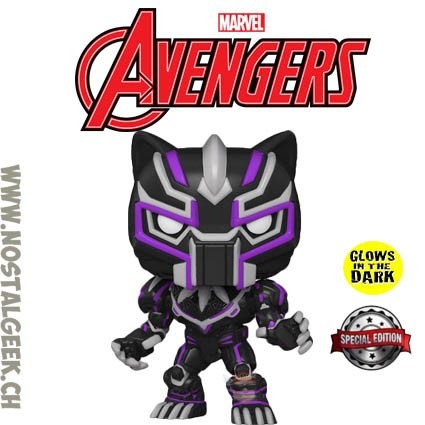 Funko Funko Pop Marvel Avengers Mech Strike Black Panther (Mecha) Phosphorescent Edition Limitée