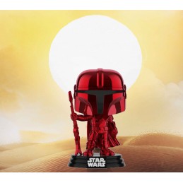 Funko Pop Star Wars The Mandalorian (Red Chrome) Edition Limitée