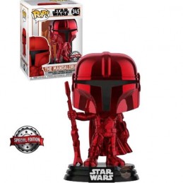Funko Pop Star Wars The Mandalorian (Red Chrome) Edition Limitée