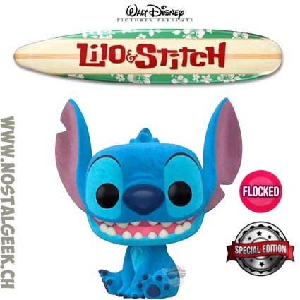 Funko Funko Pop Disney Lilo et Stitch - Smiling Seated Stitch Flocked Edition Limitée