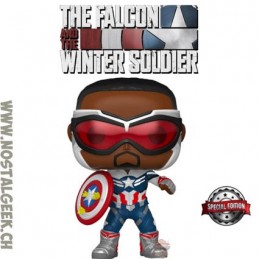 Funko Funko Pop Marvel The Falcon and The Winter Soldier Captain America (Sam Wilson) (Year of the Shield) Edition Limitée