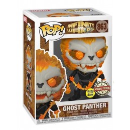 Funko Funko Pop N°863 Marvel Infinity Warps Ghost Panther Vaulted Phosphorescent Edition Limitée