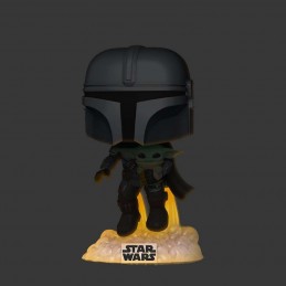 Funko Pop Star Wars The Mandalorian Flying Glow in the Dark Exclusive Vinyl Figur