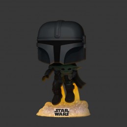 Funko Funko Pop Star Wars The Mandalorian Flying Glow in the Dark Exclusive Vinyl Figure