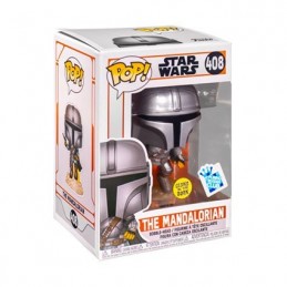 Funko Funko Pop Star Wars The Mandalorian Flying Glow in the Dark Exclusive Vinyl Figure