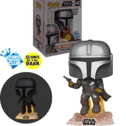 Funko Pop Star Wars The Mandalorian Flying Phosphorescent Edition Limitée