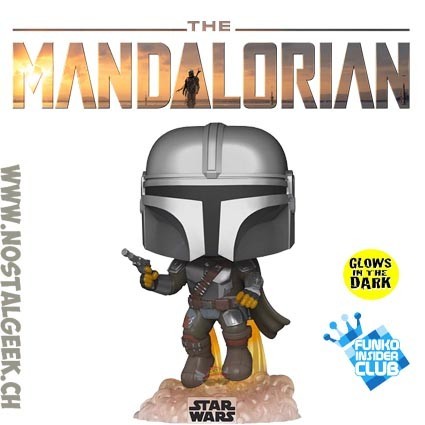 Funko Pop Star Wars The Mandalorian Flying Glow in the Dark Exclusive Vinyl Figure