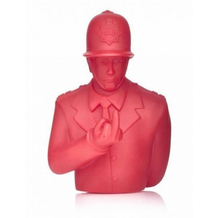 Apologies to BANKSY Red Rude Copper 4" Vinyl Figure UK graffiti artist policeman