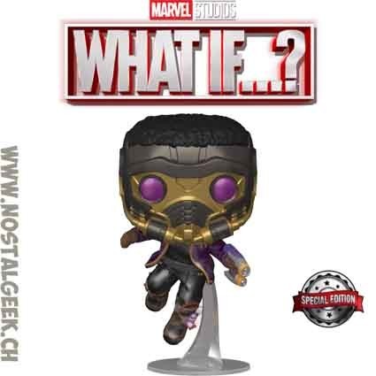 Funko Funko Pop Marvel: What if...? T'Challa Star-Lord (Metallic) Edition Limitée