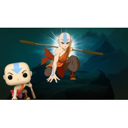 Funko Funko Pop N°995 Avatar the last Airbender Aang Crouching (Metallic) Vaulted Edition Limitée