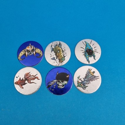 Fantasy set of 6 second hand Pogs (Loose)