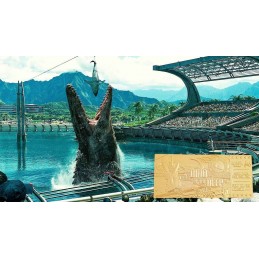 Jurassic World Mosasaurus Ticket plaqué or 24K Édition limitée