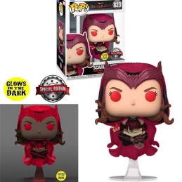 Funko Funko Pop Marvel Wandavision Scarlet Witch with Darkhold Book Phosphorescent Edition Limitée